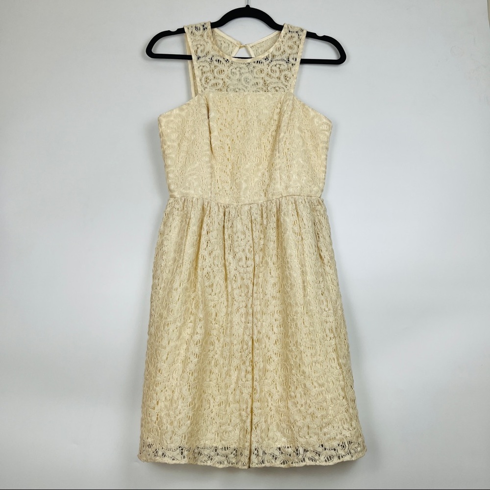 THE LIMITED Ivory Eyelet Sleeveless Dress Size 2
